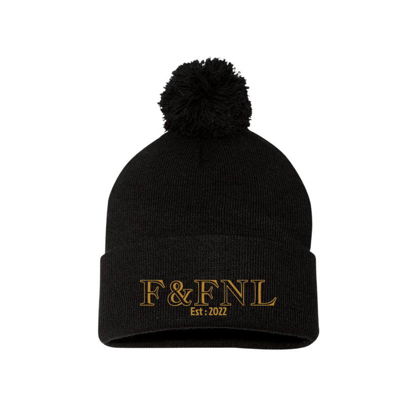 Feathers & Flies Pom-Pom Cuffed Beanie