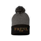 Feathers & Flies Pom-Pom Cuffed Beanie