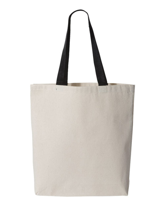 Q-Tees Canvas Tote with Contrast-Color Handles