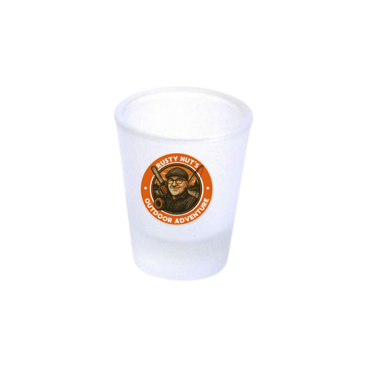 Rusty Nut's Outdoor Adventures Frosted Shot Glass