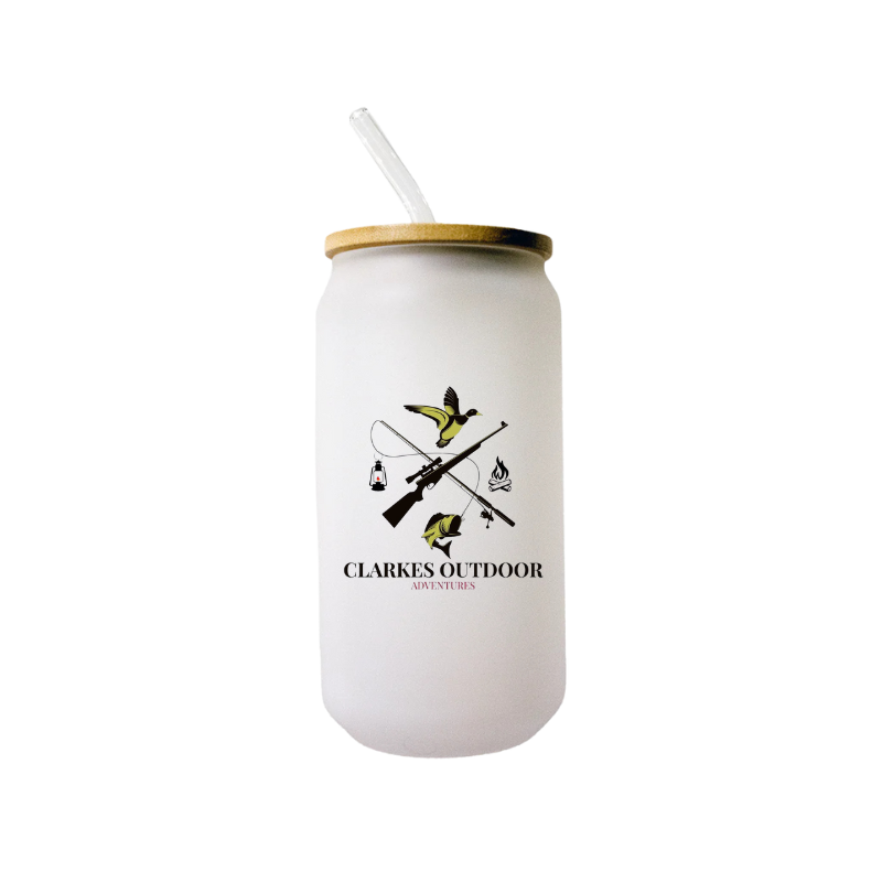 Clarke's Outdoor Adventures Beer Can Glass