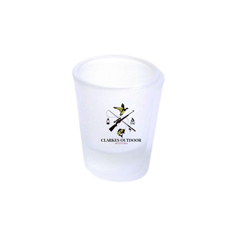 Clarkes Outdoor Adventures Frosted Shot Glass