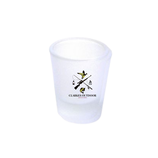 Clarkes Outdoor Adventures Frosted Shot Glass