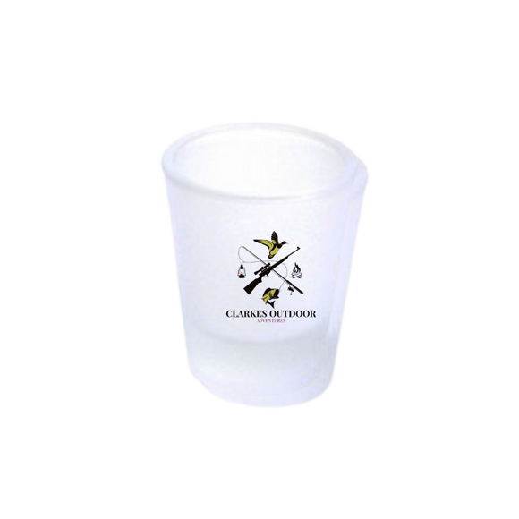 Clarkes Outdoor Adventures Frosted Shot Glass