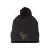 Feathers & Flies Pom-Pom Cuffed Beanie