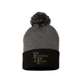 Feathers & Flies Pom-Pom Cuffed Beanie