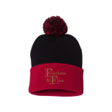 Feathers & Flies Pom-Pom Cuffed Beanie