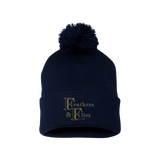 Feathers & Flies Pom-Pom Cuffed Beanie