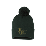 Feathers & Flies Pom-Pom Cuffed Beanie
