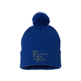 Feathers & Flies Pom-Pom Cuffed Beanie