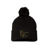 Feathers & Flies Pom-Pom Cuffed Beanie