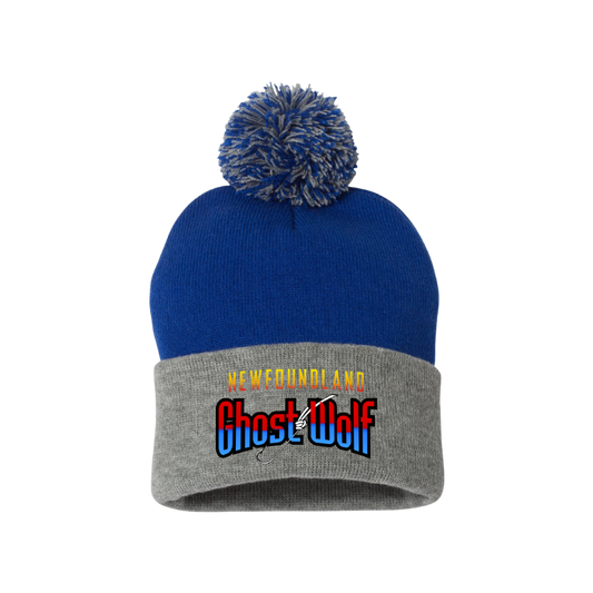 NL Ghost Wolf Pom-Pom Beanie