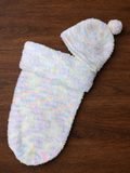 Hand Knit Infant Cuddle Sack with Hat