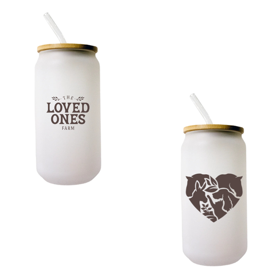 The Loved Ones Farm Beer Can Glass