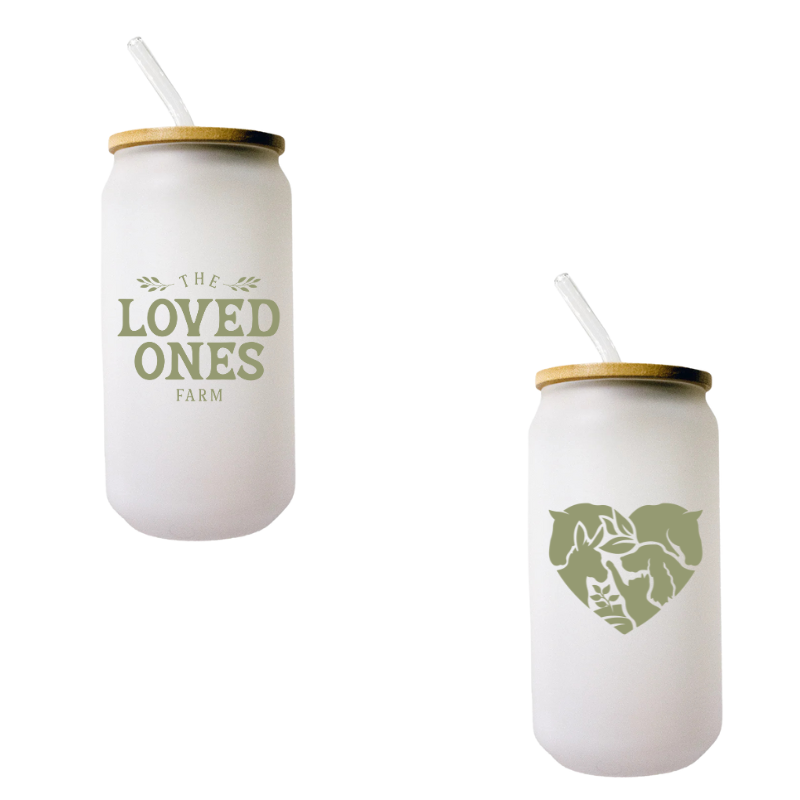 The Loved Ones Farm Beer Can Glass