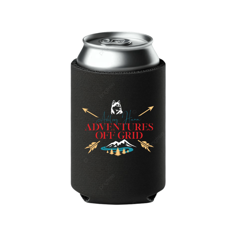 Ashley Hann Adventures Off Grid Can Koozies
