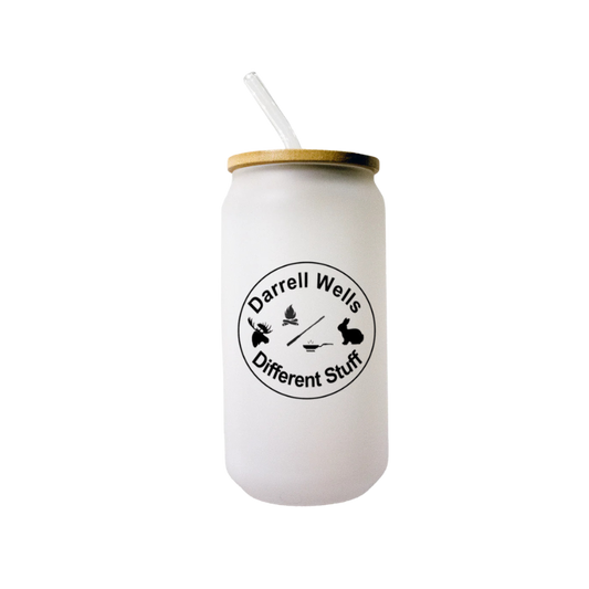 Darrell Wells Outdoors & Different Stuff Beer Can Glass