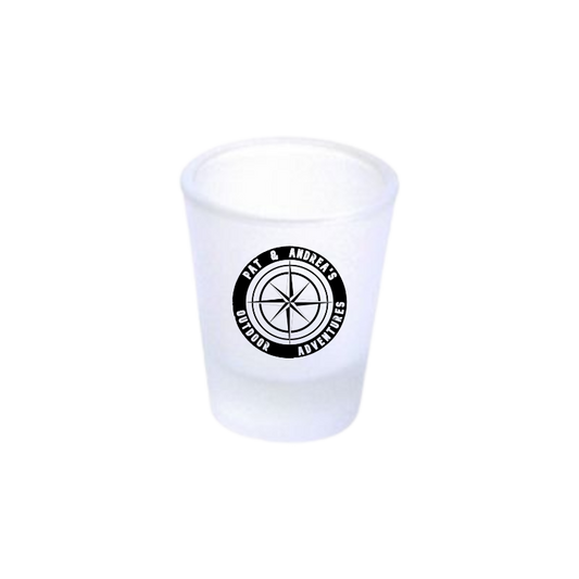 Pat and Andrea's Outdoor Adventures Frosted Shot Glass