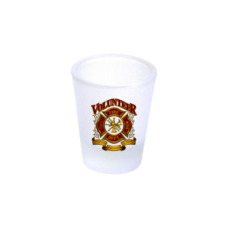 Volunteer Firefighter Frosted Shot Glass